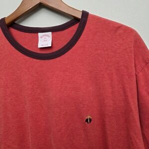 Brooks Brothers Mens XXL Red Ringer‎ T Shirt Short Sleeve Logo Tee